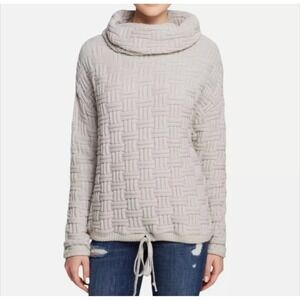 Bella Luxx Los Angeles Gray Basket Weave Cowl Neck Sweater S Nautical